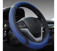 SNAHLPER Couvre Volant Voiture pour Peugeot 208 2013-2018, Housse Volant en Cuir Élastique, Couvre de Volant Universal 37-38cm Voiture Style Accessoires,Blue-Mesh Cloth