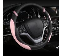 SNAHLPER Couvre Volant Voiture pour Peugeot 208 2013-2018, Housse Volant en Cuir Élastique, Couvre de Volant Universal 37-38cm Voiture Style Accessoires,Pink-PU