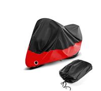 SNAHLPER Housse Moto Imperméable pour Wottan Motor Storm -x 125, Housse Protection 190T Polyester, Bache Etanche avec Trous Serrure, Pluie Poussière UV Neige,Black Red-M(200 * 90 * 100CM)