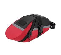 SNAHLPER Sacoche Selle Vélo Imperméable pour Focus Izalco Max Disc, Vélo Rangement Pochette avec Bandes Réfléchissant, Compacte Portable Montagne Sac Queue,Red