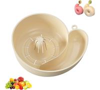 Snail Drain Basket, bol de lavage rotatif à fruits et légumes avec broyeur, lave-fruits automatique et panier de nettoyage portable pour évier de cuisine (beige)