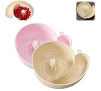 Snail Drain Basket, Rotating Fruit Vegetable Washing Bowl with Strainer, Snail Shape Drainer Portable Vegetable Washer for Home Kitchen (Pink+Beige)