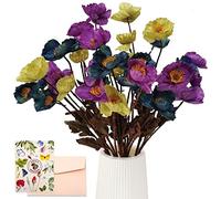 SNAIL GARDEN 8 anémones de Pavot artificielles,22 "/ 56 cm de Long Tige Faux Coquelicots en Soie Fleur Faux maïs Coquelicot Fleurs pour la décoration de Mariage de Jardin à la Maison