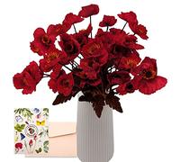 SNAIL GARDEN 8 pièces d'anémones de Pavot artificielles, 22 "/56 cm de Long Tige Fausse Soie Coquelicots Fleur Faux maïs Fleurs de Pavot pour la Maison Jardin décoration de Mariage centres de Table