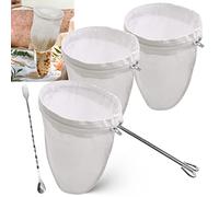 SNAIL GARDEN Grand filtre à thé thaïlandais en acier inoxydable, filtre à thé thaïlandais traditionnel en coton avec 2 sacs de rechange pour filtre à café + 1 cuillère à mélanger - Passoire à café réutilisable avec poignée et fermeture éclair