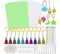 SNAIL GARDEN Kit Plastique Fou 280pcs avec 4 Feuilles Luminescentes,16 plastique fou transparent, 260accessoires d'artisanat- Créez Bijoux et Accessoires DIY (Étuis, Boucles d'Oreilles, Porte-Clefs)