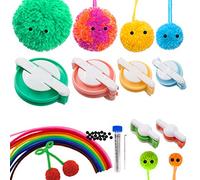 SNAIL GARDEN Pompom Makers, 6 tailles différentes de boules de laine de tissage, avec 10 cure-pipes et 20 yeux en plastique, pour le bricolage et la décoration.