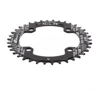 Snail Plateau ovale rond pour VTT en aluminium 7075 simple ou 8 pour vélos de 9, 10, 11 vitesses, 104 bcd pour pédalier (38T) (rond noir)