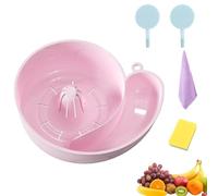 Snail Shape Drainer, Snail Shaped Fruit Washer, New Automatic Vegetable Shaped Drain Basket, Rotating Fruit & Vegetable Washing Bowl with Strainer, Portable Kitchen Cleaning Device (Pink)