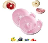 Snail Shaped Fruit Washer, Stackable Berries Washer Spinner Bowls for Cleaning Fruit Vegetable Meat Seafood Multipurpose Rinse Drain Basket (Pink*2)