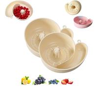 Snail Shaped Fruit Washer, Stackable Berries Washer Spinner Bowls for Cleaning Fruit Vegetable Meat Seafood Multipurpose Rinse Drain Basket (Milky White*2)