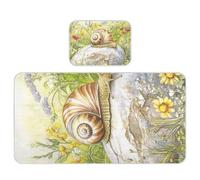 Snail Slowly Moving on The Stone - Matelas rafraîchissant pour berceau de bébé 71,1 x 132,1 cm - Surmatelas réutilisable pour bébé et tout-petit