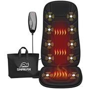 Snailax 10 Moteurs à Vibration Coussin de Siège de Massage, Siège Massant avec Chaleur & Vibration pour la Détente, Coussin pour Le Dos et la Nuque, Appareil de Massage Dorsal avec Sacoche, Cadeaux
