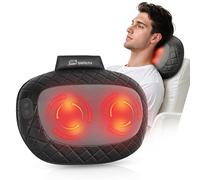Snailax 4D Oreiller de massage Shiatsu, Masseur le Cou et le Dos avec Chaleur, appareil de massage électrique pour les épaules/cervicales/bas du dos, cadeau pour les femmes/hommes