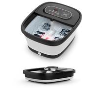 Snailax Bain de Pieds Pliable avec Chauffage et Massage, Spa Pour Pieds avec 14 Niveaux de Chauffage | Rouleaux Shiatsu | Bulles | Lumière Rouge | Minuterie, Massage Pieds Spa 35℃-48℃