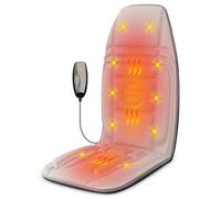 Snailax Coussin de Siège de Massage avec Chaleur et Vibration, 10 Moteurs Siège Massant pour Le Dos et la Nuque, Coussin d'assise, Appareil de Massage Dorsal, Beige