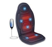 Snailax Massage du dos avec chaleur, fauteuil de massage vibrant avec chaleur pour la maison, le bureau, 6 nœuds de massage par vibration et 2 niveaux de chaleur, gris