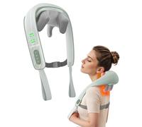 Snailax Masseur de cou sans fil avec chaleur, masseur shiatsu 3D pour soulager la douleur, cadeau pour maman, papa, oreiller léger et portable pour cou, dos, jambes (vert)