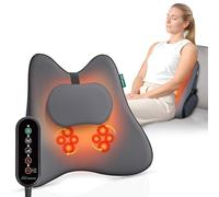 Snailax Masseur de dos Shiatsu en mousse à mémoire de forme avec chaleur | 3 intensités de massage, 2 niveaux de chaleur, 3 minuteries et petit coussin réglable, pour bureau ou maison