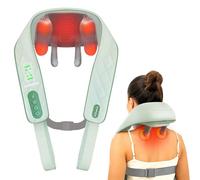 Snailax Masseur de nuque sans fil 4D avec chaleur, masseur de nuque shiatsu avec massage par pétrissage, masseur électrique pour nuque épaule jambe dos, cadeaux, Vert