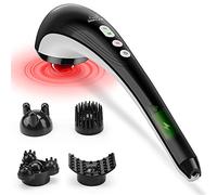 Snailax Masseur electrique pour le dos sans fil à la main-Massage par percussion rechargeable avec chaleur, appareil de massage portatif pour soulager des douleurs dorsale Cadeau Homme&Femme