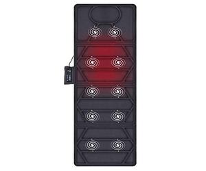 SNAILAX Matelas Chauffant - Tapis Massage Dos et Cou avec 10 Moteurs Vibrant et 2 Chauffage Réglable, L'appareil de Masseur Electrique pour Cervicales et Pieds, Cadeau Homme Femme Noël