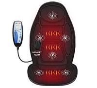 Snailax Siège Massant Chauffant en Mousse à Mémoire, Masseur de Dos avec Chaleur et Vibration pour Le Dos, Coussin de Massage Siège pour la Chaise Bureau,Cadeaux Noël Homme