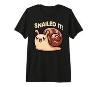 Snailed It Funny Cute Snail Lover Pun pour Enfants T-Shirt Haut de Gamme