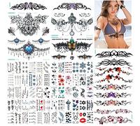SnailGarden 69 Feuilles Tatouage Temporaire,Impermeable Faux Tatouages,Body Art Autocollant Ensemble,Tatouage Ephemere pour Adultes Hommes Femmes Enfants