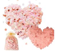 SNAILGARDEN 7000 Pcs Confettis en Papier, Comprend 6000 Pcs Papier de Soie Rond,1000 Pcs Coeur Sparkle Confetti Décorations de Table de Fête et 1 Sac en Organza,pour Les Décorations de Fête Mariage