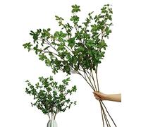 SNAILGARDEN Lot de 4 tiges de verdure artificielle, tiges de 110 cm de long, branches de ficus, feuilles d'eucalyptus, fausses plantes, brindilles de fougère pour la maison, l'intérieur et l'extérieur