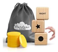 Snailmart Jeu de dés central gauche et droit, facile à ranger et à transporter, pratique pour les voyages (dés Jumbo en bois naturel)