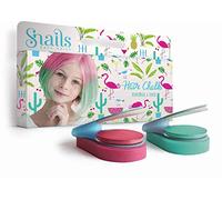 Snails 510782 Lot de 2 craies pour cheveux lavables pour enfants à partir de 3 ans Motif flamants roses Vert mer Fuchsia