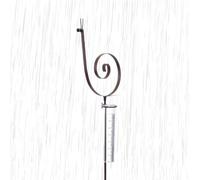 Snaily Stake Rain Gauge - Mesure des précipitations Juveau et brosse de nettoyage, | Pluie en verre à hauteur réglable de fer à rouille | Mètre décoratif jardin staake pour balcon, patio, pelouse