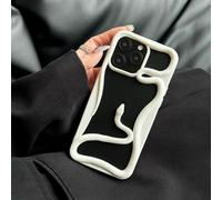 Snake Case for iPhone, Solid Color Hollow Snake Electroplated Soft Phone Case, Mini Shockproof Snake Phonecase for iPhone16/15/14/13pro Max (for 15,White)