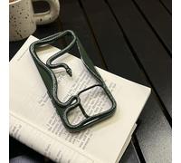 Snake Case for iPhone, Solid Color Hollow Snake Electroplated Soft Phone Case, Mini Shockproof Snake Phonecase for iPhone16/15/14/13pro Max (for 16,Green)