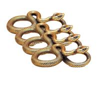 Snake Figurines - 4 Pack Chinese Feng Shui Brass Minis Antique Snake Animal Statue, Chinese Zodiacs Brass Metal Small Figurine Ornament, Collectible Figurines New Year Blessing Souvenir for Home Decor