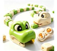 Snake Frenzy Game, Remote Control Magnetic Snake Game Toy, 2 Heads, 2 Controllers, 16 Magnetic Food Blocks, Rechargeable Hungry Snakes Eating Itself, Lights & Sounds, 2-Player Family Games，AB