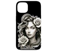 Snake Girl Serpent Medusa Roses Coque pour iPhone 13