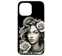 Snake Girl Serpent Medusa Roses Coque pour iPhone 13 Pro Max