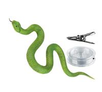 Snake Jouet à farce - Serpent en silicone réaliste avec cordon et clip - Serpent de simulation pour une installation facile - Idéal pour la décoration de maison hantée, les farces de golf et effrayer
