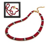 Snake Necklace for Women, Adjustable Copper Snake Print Chain | Frame an open neckline with a ribbon of snake-print color, styled solo with a blouse or an evening dress