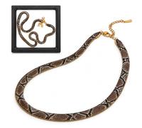 Snake Necklace for Women, Adjustable Copper Snake Print Chain | Frame an open neckline with a ribbon of snake-print color, styled solo with a blouse or an evening dress