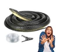 Snake On A String Prank - Faux serpent réaliste en caoutchouc souple jouet | String Clip, Flexible Nouveauté Trick Prop | Green Artificial Reptile Prop Decoration For Parties, Infini Rire