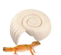 Snake Reptile Shelter | PP, 21.5x18x6.5cm, 117g | Ammonite Shell Shape for Tortoises, Geckos & Lizards | Spiral Cave (Black/Light Brown/Olive Green/Champagne)