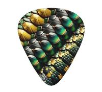 Snake-Scales Lot de 12 médiators avec 3 épaisseurs et boîte de rangement, médiators en ABS pour guitare basse électrique