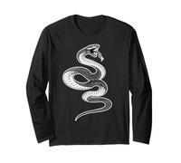 Snake Serpent Coil Strike Tatouage de Reptile venimeux Noir Manche Longue