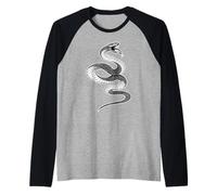 Snake Serpent Coil Strike Tatouage de Reptile venimeux Noir Manche Raglan