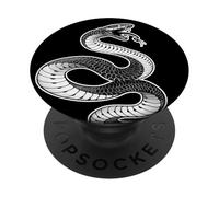 Snake Serpent Coil Strike Tatouage de Reptile venimeux Noir PopSockets PopGrip Adhésif