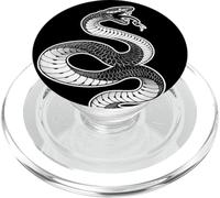 Snake Serpent Coil Strike Tatouage de Reptile venimeux Noir PopSockets PopGrip pour MagSafe